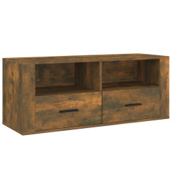 Meuble TV Chêne fumé 100x35x40 cm Bois d'ingénierie