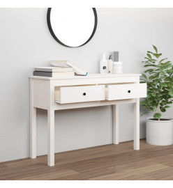 Table console Blanc 100x35x75 cm Bois massif de pin