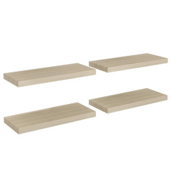 Étagères murales flottantes 4 pcs Chêne 60x23,5x3,8 cm MDF