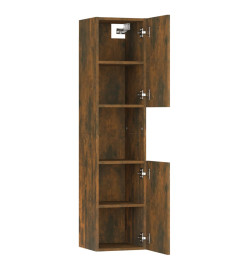 Armoire de bain Chêne fumé 30x30x130 cm Bois d'ingénierie