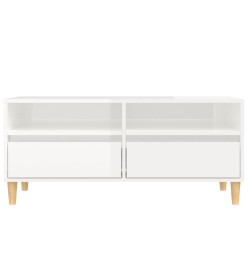 Meuble TV blanc brillant 100x34,5x44,5 cm bois d'ingénierie