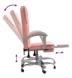 Fauteuil inclinable de bureau Rose Similicuir