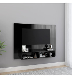 Meuble TV mural Noir brillant 120x23,5x90 cm Aggloméré