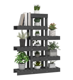 Support à plantes Gris 85x25x109,5 cm Bois massif de pin