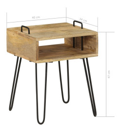 Table de chevet Bois de manguier massif 40 x 34 x 47 cm