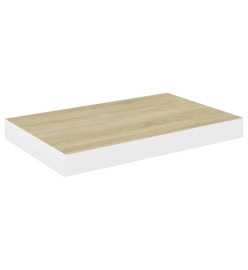 Étagère murale flottante Chêne et blanc 40x23x3,8 cm MDF