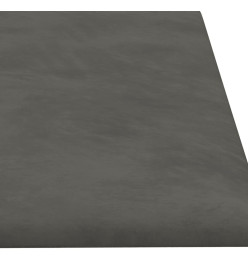 Panneaux muraux 12 pcs Gris foncé 60x15 cm Velours 1,08 m²