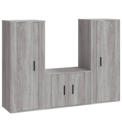 Ensemble de meubles TV 3 pcs Sonoma gris Bois d'ingénierie