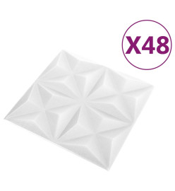 Panneaux muraux 3D 48 pcs 50x50 cm Blanc origami 12 m²