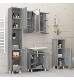 Armoire de bain Sonoma gris 30x30x95 cm Bois d'ingénierie