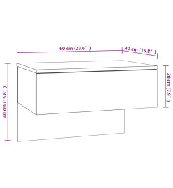 Table de chevet murale Blanc