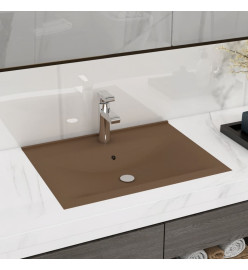 Lavabo avec trou de robinet Crème mat 60x46 cm Céramique