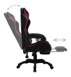 Fauteuil de jeux vidéo avec LED RVB Bordeaux et noir Similicuir