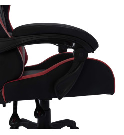 Fauteuil de jeux vidéo avec LED RVB Bordeaux et noir Similicuir