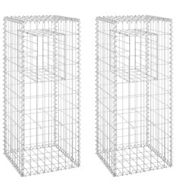 Poteaux à panier de gabion 2 pcs 40x40x100 cm Fer