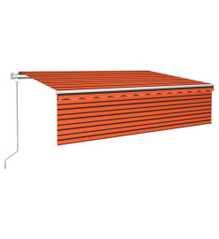 Auvent automatique rétractable avec store 6x3m Orange et marron