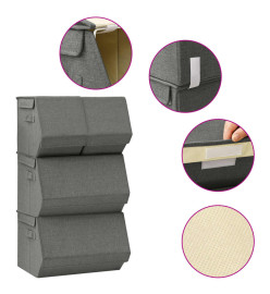 Boîtes de rangement empilables 4 pcs Tissu Anthracite