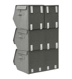 Boîtes de rangement empilables 4 pcs Tissu Anthracite