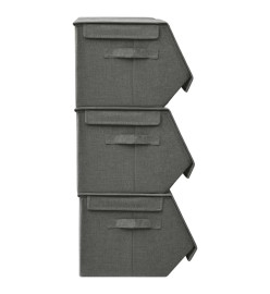 Boîtes de rangement empilables 4 pcs Tissu Anthracite