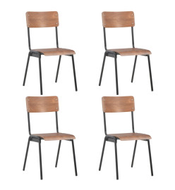 Mobilier à dîner 5 pcs Marron Contreplaqué solide Acier