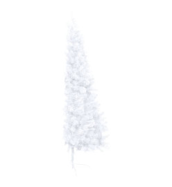 Sapin de Noël artificiel moitié avec support blanc 150 cm PVC