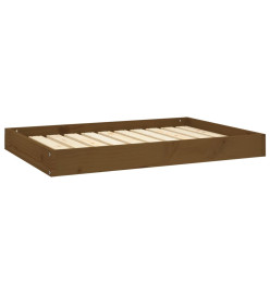 Lit pour chien Marron miel 91,5x64x9 cm Bois de pin solide