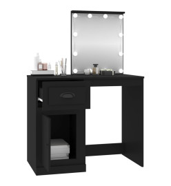 Coiffeuse avec LED noir 90x50x132,5 cm bois d'ingénierie