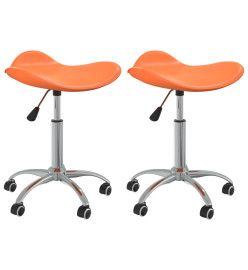 Chaises à manger pivotantes lot de 2 orange similicuir