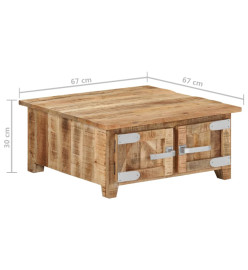 Table basse 67x67x30 cm Bois de manguier massif