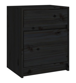 Tables de chevet 2 pcs Noir 40x31x50 cm Bois de pin massif