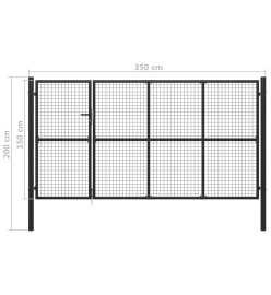 Portail de jardin Acier 350 x 100 cm Anthracite