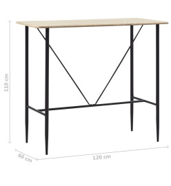 Table de bar Chêne 120 x 60 x 110 cm MDF