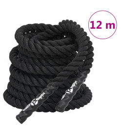 Corde de combat noir 12 m 9 kg polyester