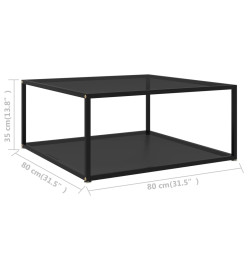 Table basse Noir 80x80x35 cm Verre trempé