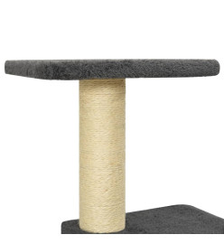 Arbre à chat avec griffoirs en sisal Gris foncé 119 cm