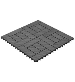 Carreaux de terrasse 30x30 cm 11 pcs Gris WPC 1 m2