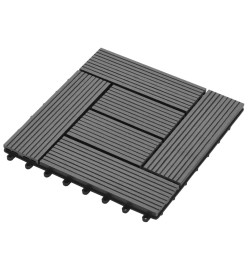 Carreaux de terrasse 30x30 cm 11 pcs Gris WPC 1 m2