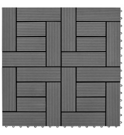 Carreaux de terrasse 22 pcs 30 x 30 cm 2 m² WPC Gris