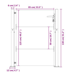 Portail de jardin 105x130 cm acier corten