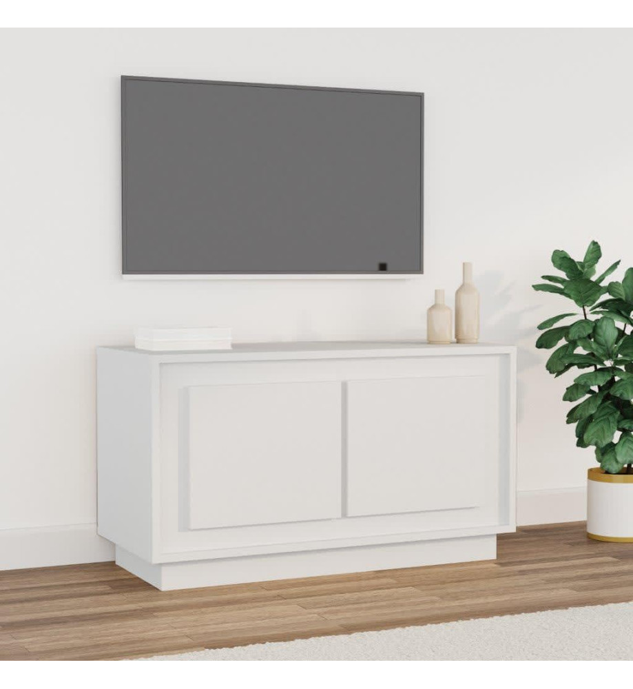 Meuble TV blanc 80x35x45 cm bois d'ingénierie