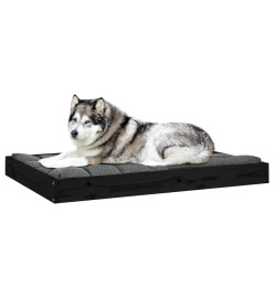 Lit pour chien Noir 101,5x74x9 cm Bois de pin solide