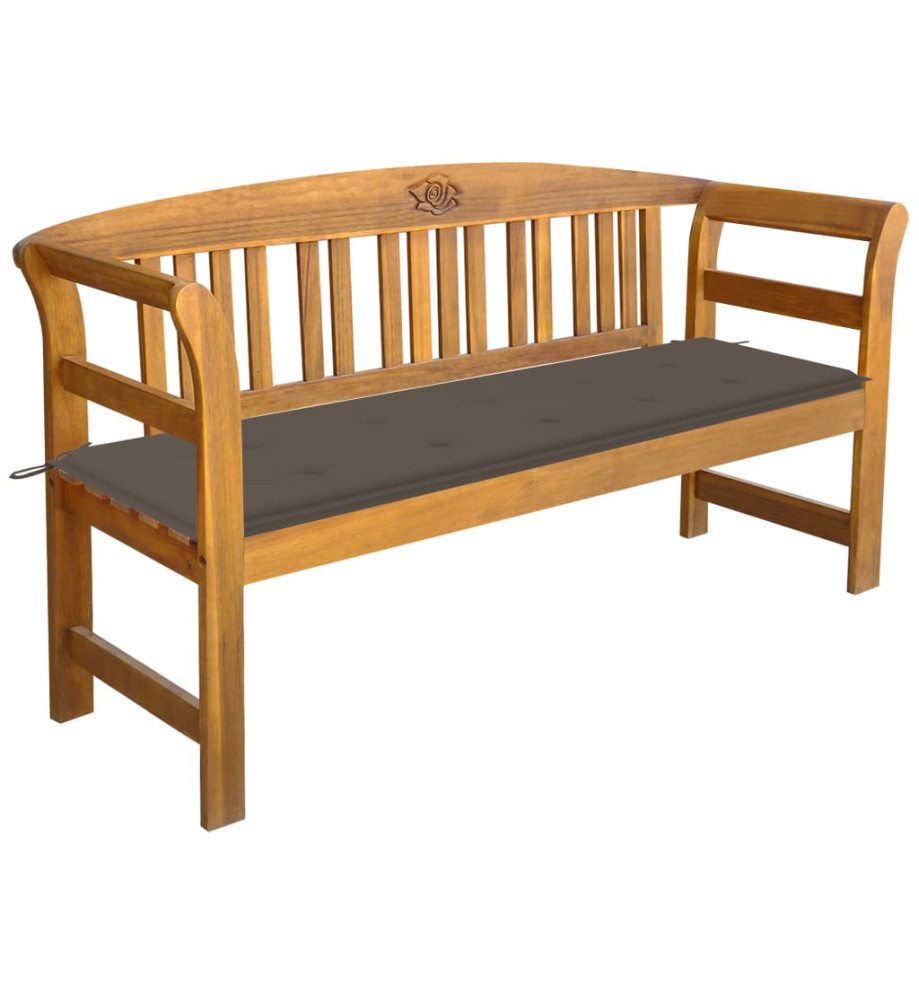 Banc de jardin avec coussin 157 cm Bois d'acacia massif