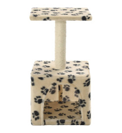 Arbre à chat avec griffoirs en sisal 55 cm Beige Motif de pattes