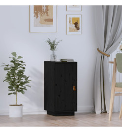 Buffet Noir 34x40x75 cm Bois massif de pin