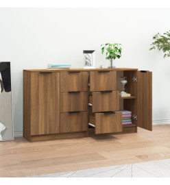 Buffets 2 pcs Chêne marron 60x30x70 cm Bois d'ingénierie