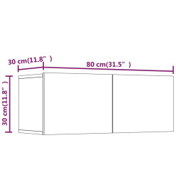 Meubles TV 2 pcs Sonoma gris 80x30x30 cm Bois d'ingénierie