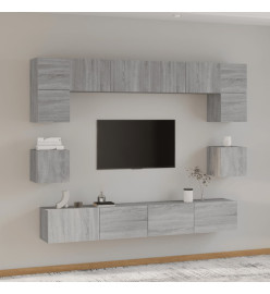 Ensemble de meubles TV 8 pcs Sonoma gris Bois d'ingénierie