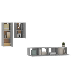 Ensemble de meubles TV 4 pcs Sonoma gris Bois d'ingénierie