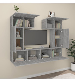 Ensemble de meubles TV 6 pcs Sonoma gris Bois d'ingénierie