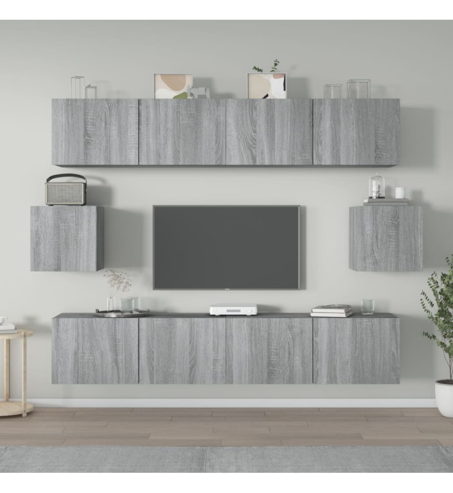 Ensemble de meubles TV 6 pcs Sonoma gris Bois d'ingénierie